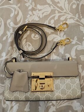 Gucci GG Supreme Monogram Calfskin Mini Padlock Shoulder Bag